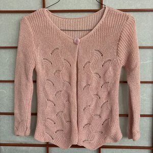 Knit Pink Cardigan Made in Italy, one button